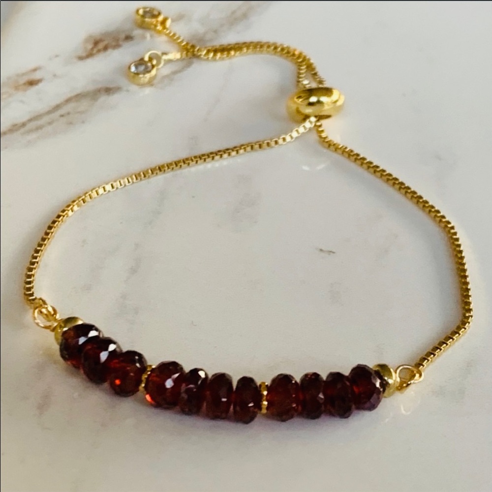 Genuine Garnet bracelet - Picture 1 of 6